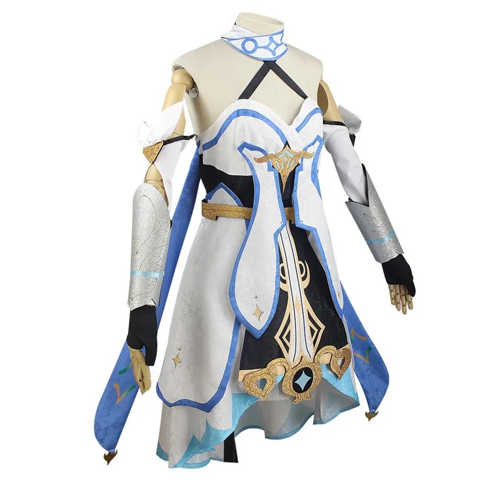 Lumine Bright Cosplay Lumens Costume Alumina Wig Hair Yuanshen Game Impact Traveler Women Clothes Dress Wig Set Party Outfits