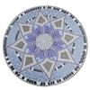 Tavolino da Giardino Rotondo in Mosaico da Esterno, Tavolino da Caffè Bistro per Patio con Piano in Ceramica da 60 cm per Giardino, Blu e Bianco