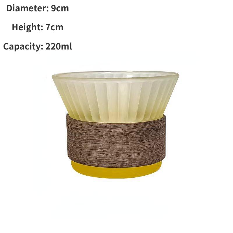 

Кружка для кофе с градиентным цветочным рисунком, стакан для холодных напитков, стакан из стекла с вертикальным узором, чашка для латте, бытовое стекло для питья 220ml жёлтый