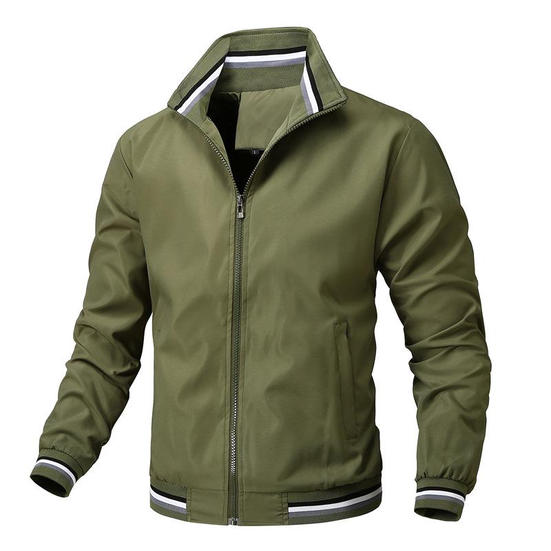

Large Size Casual Jacket for Spring and Autumn Men s Light-plate Stand-up Collar Jacket Two-working Jacket 6XL