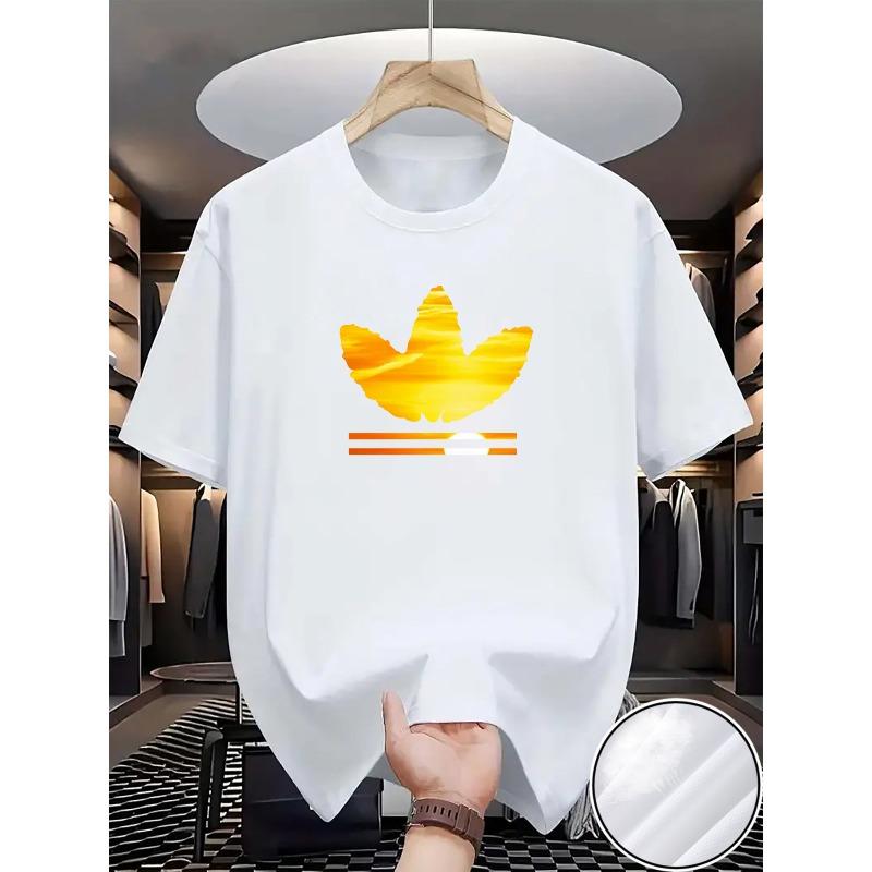 

European sizes Men s Patterned T-Shirt Summer Comfortable Breathable Short Sleeve T-Shirt Fashion Men s Casual Printed Top 4XL білий