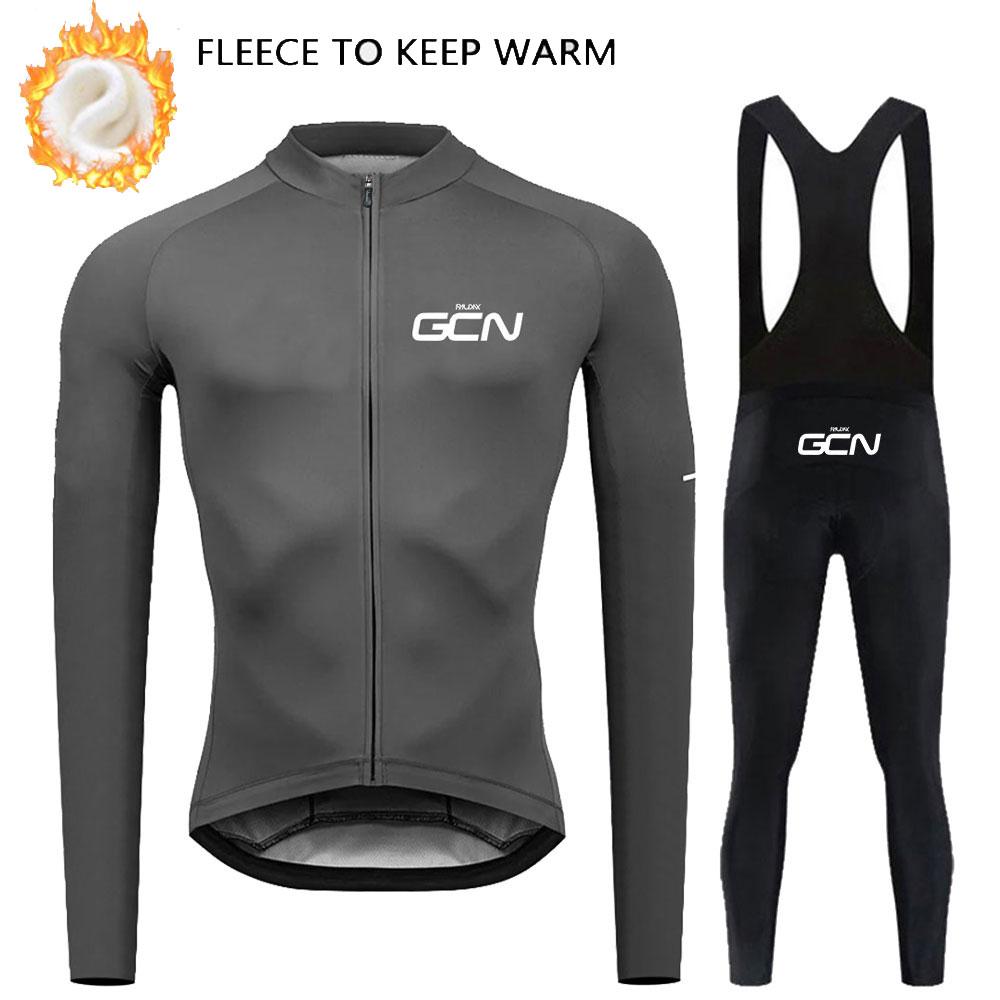 Winter Cycling Clothing 2026 Men's Long Sleeves Cycling Jersey Set Winter Thermal Fleece Road Bike Cycling Clothing
