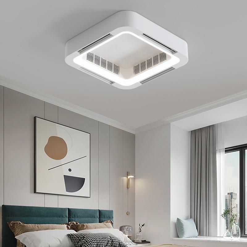 Интеллектуальная светодиодная вентилятор-лампа для потолка, энергосберегающая, безлопастная, 6 скоростей, с частотным преобразованием Bladeless Fan