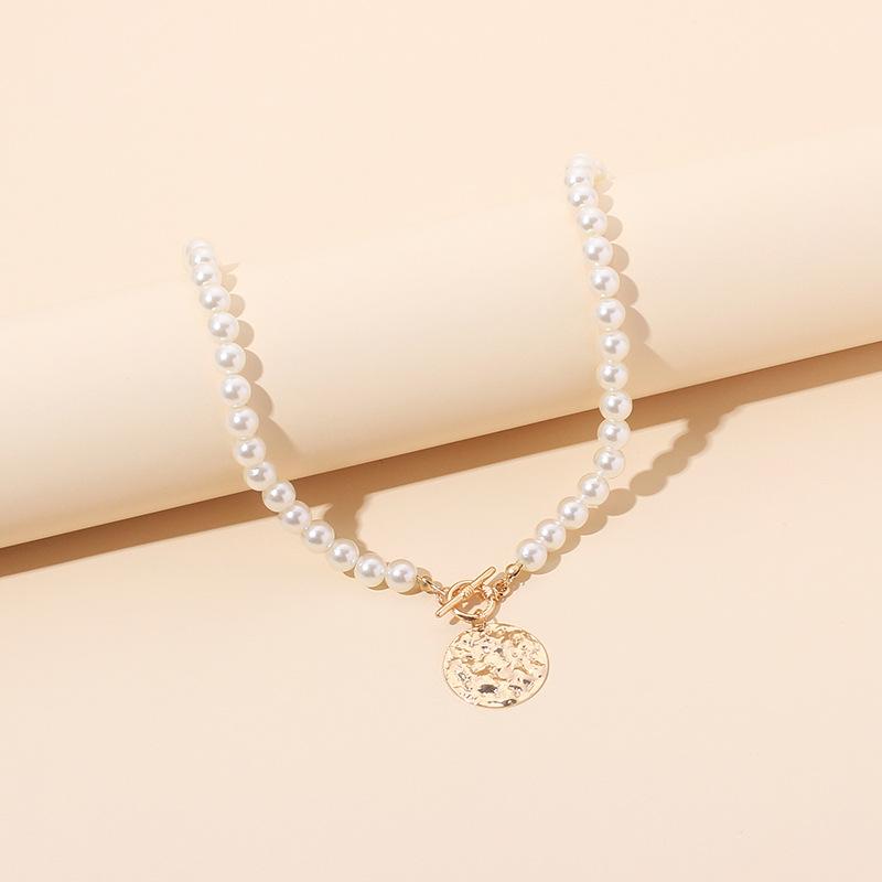 ins jewelry of the same style, English letter choker pearl necklace, new accessories necklace