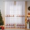 Christmas Curtains With Embroidered Snowflakes Bells Semi-Sheer American Style Window Treatment Living Room Bedroom Dining
