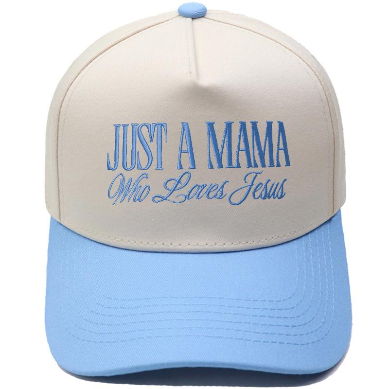 JUST A MAMA truck driver hat embroidered leopard print color matching baseball cap European and American men's and women's casual hat