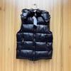 Unisex Thick Cotton Puffer Vest With Detachable Hood Stand Collar Winter Warm Sleeveless Jacket Men Women