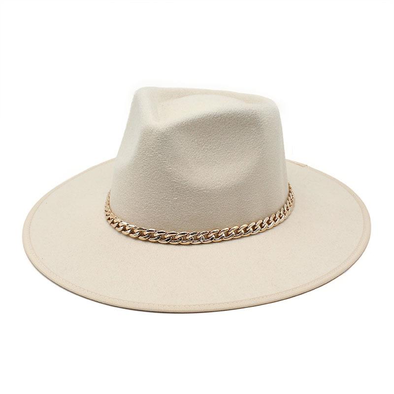Seasonal Hemming Eaves Peach Heart Top Chain Flat Edge Top Hat Men And Women Woolen Jazz Hat