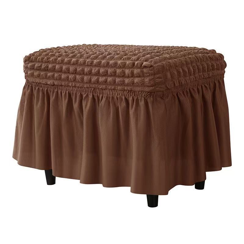 Thickened Bubble Grid Full-cover Skirt Elastic Rectangular Foot Pedal Cover for Home Hotel Footstool Cover Dustproof Cover