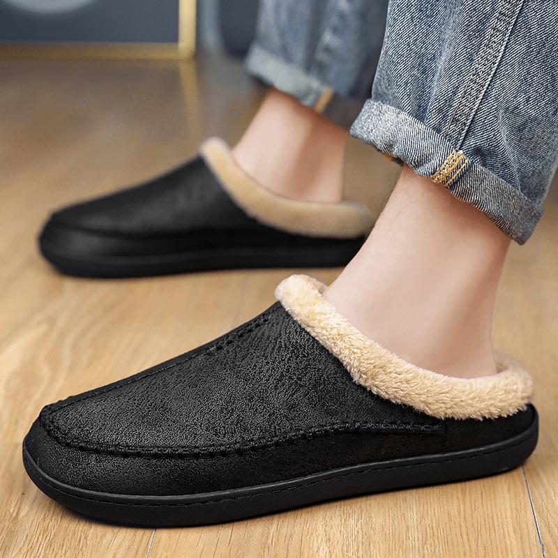 Cotton slippers winter large size indoor warm new plush cotton shoes