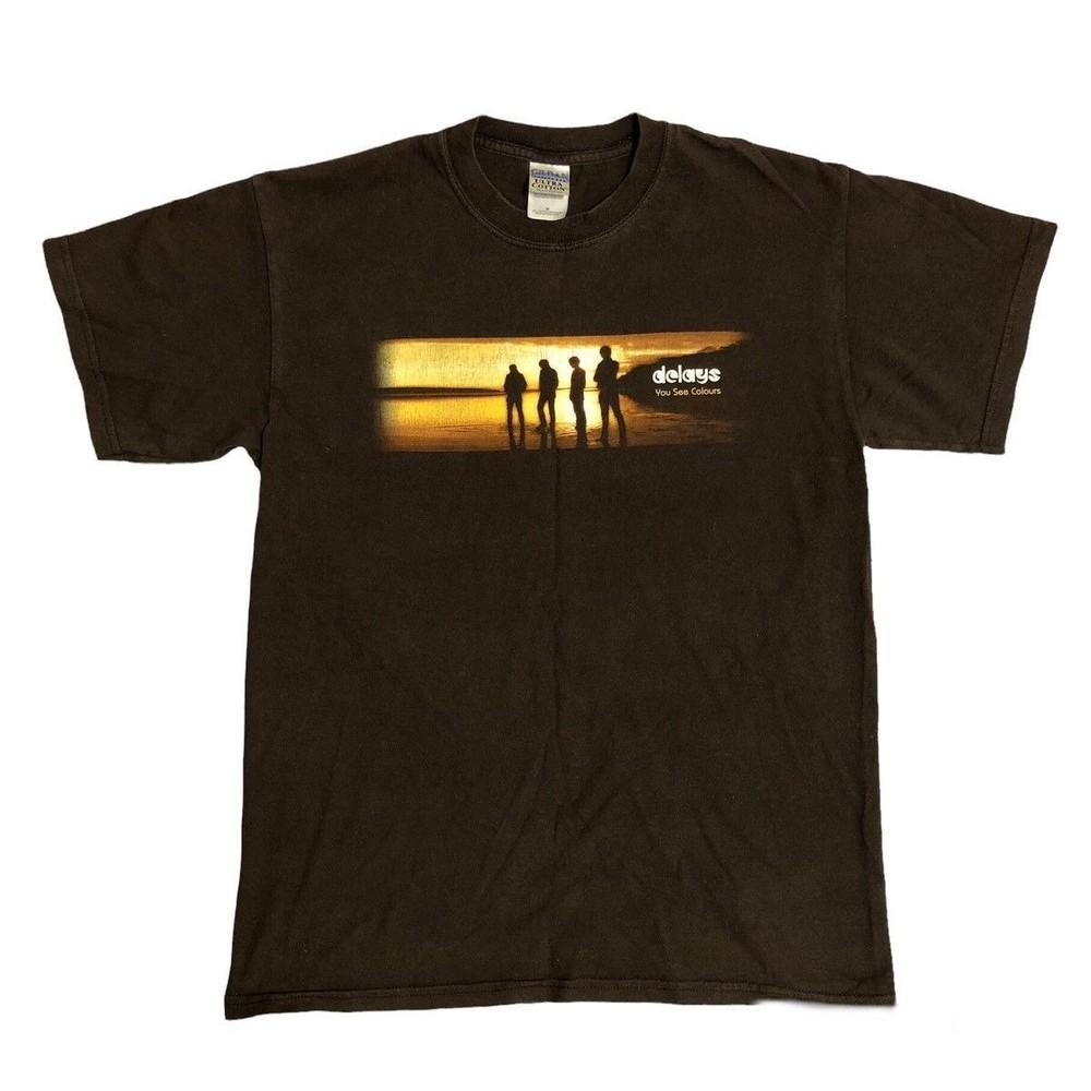Vintage Band T-shirt Delays Britpop Concert Indie Rock Band Tee Oasis Radiohead XL