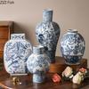 Blue and White Porcelain Vase Plant Pot Table Decoration Flowers Arrangement Multiple Styles Flower Vases Room Aesthetic Decor