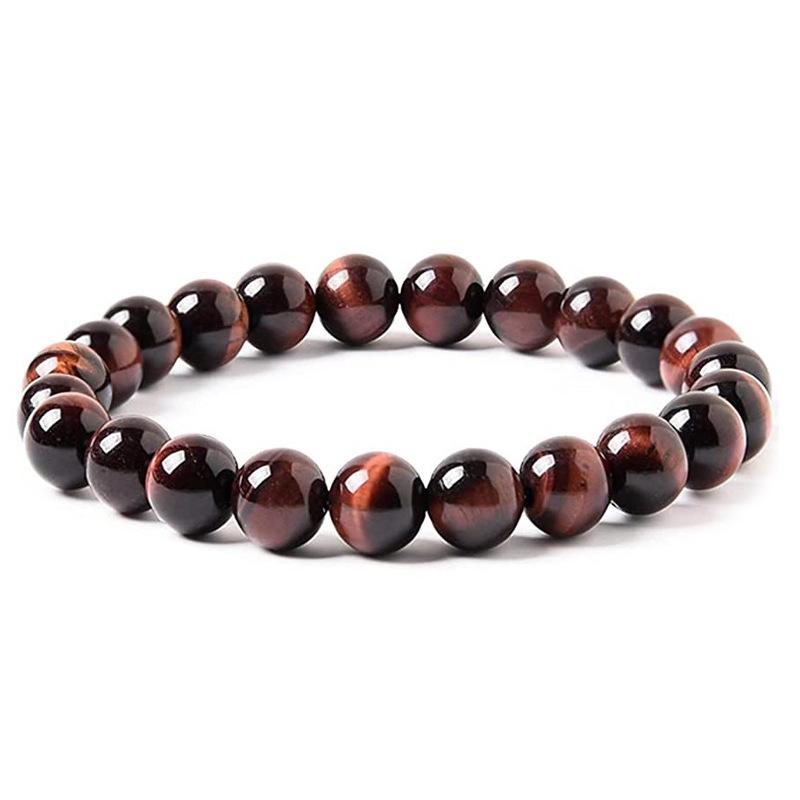 Obsidian & Tiger Eye Volcano Bracelet - Unisex Buddha Bead Jewelry for Couples and Students