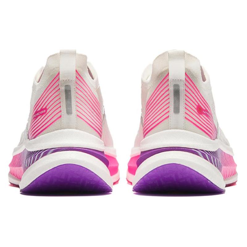 Anta Cushioning Abrasion Resistant Breathable Low top Full Length Carbon Plate Running Shoes Men's White Pink Sneakers 912425588-1