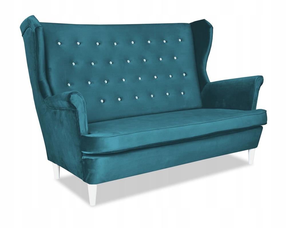 Lounge Set of Furniture Diana Wingback Sofa Armchairs Poufs Family Furniture Set