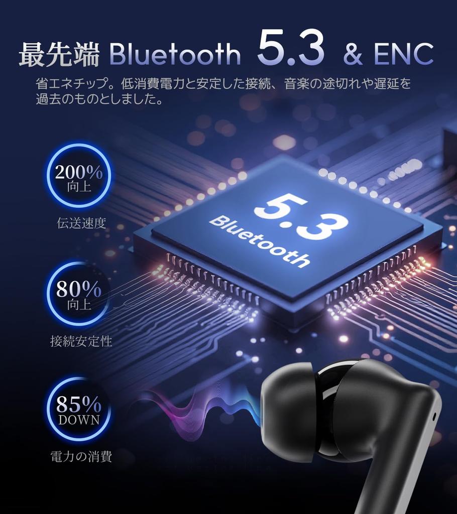 Bluetooth Wireless Earbuds [2025 New Model] ENC Noise Cancelling Bluetooth 5.3 Automatic Pairing with Mic, In-Ear Type, Separate Left and Right