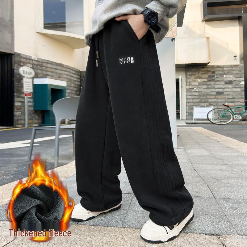 

Boys Fleece-Lined One-Piece Pants — Thickened Winter Sports Sweatpants for Youth (2025 Style) 170 cm