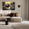 OAAPITI Moose Canvas Wall Art Vintage Wildlife Pictures Art Print Wilderness Forest Landscape Painting Modern Artwork For Bedroom Living Room Home