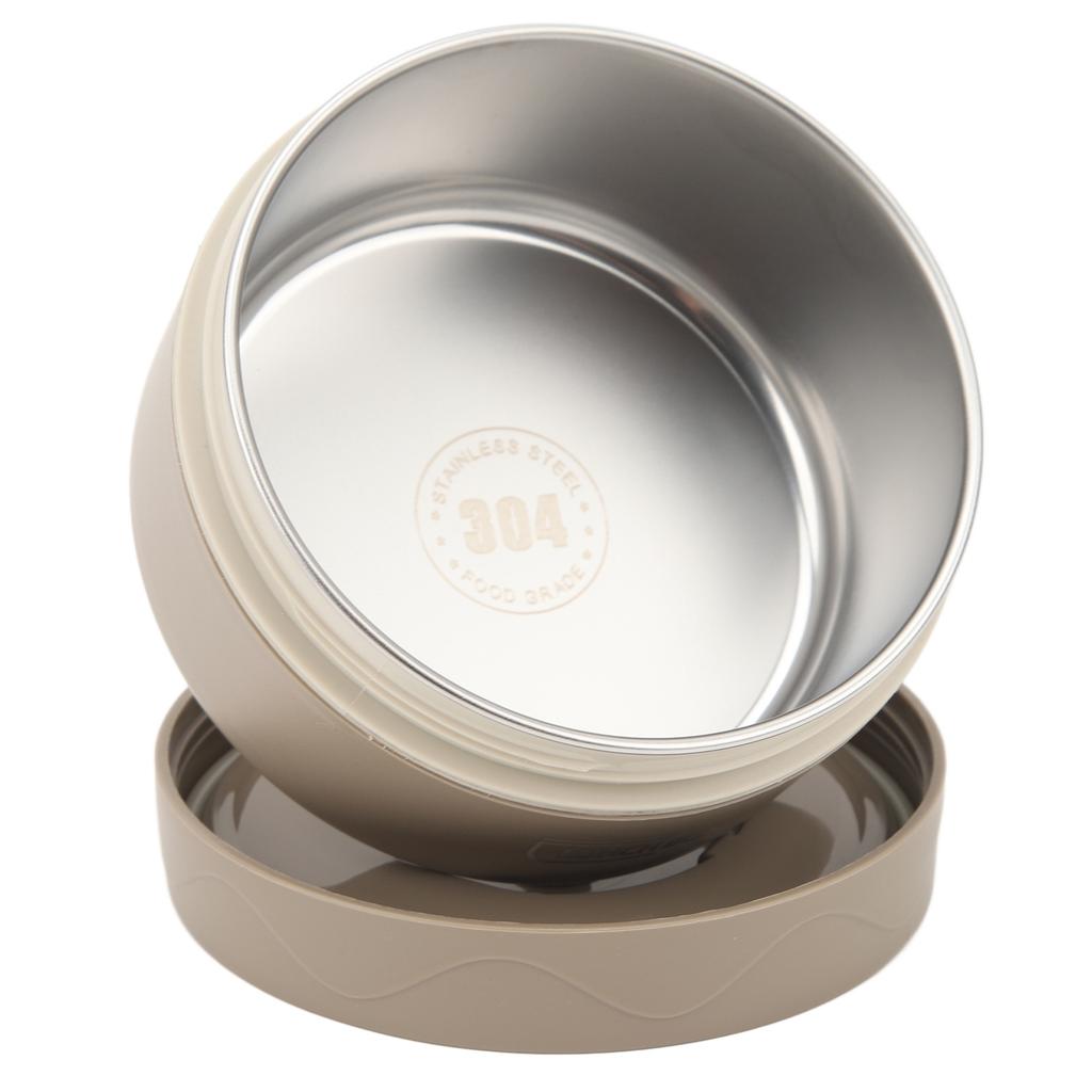 Thermal Cooking Pot 420ml 304 Stainless Steel Double Layer Portable Round Shape Thermal Lunch