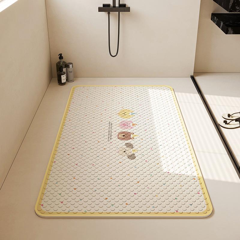 Cartoon Cute Bathroom Anti-slip Mat Children's Shower Room Bath Anti-fall Suction Cup Pad Household Toilet Floor Mat