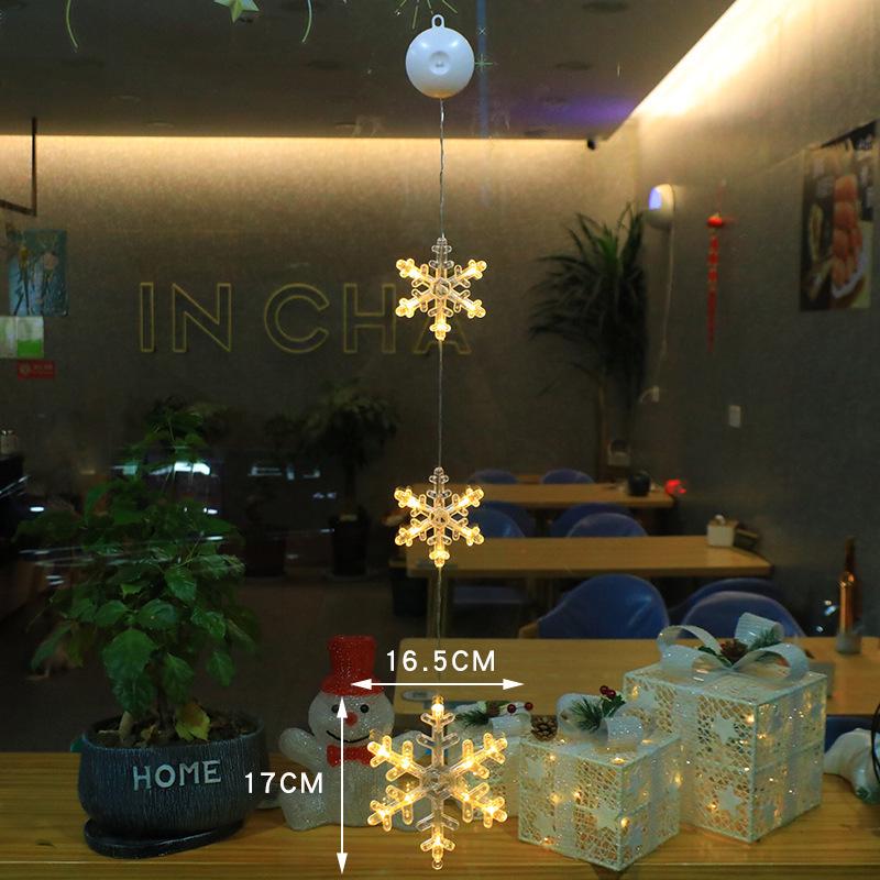 Christmas LED Suction Cup Lights: Creative String Lights for Windows, Curtains, Trees, Reindeer & Bells