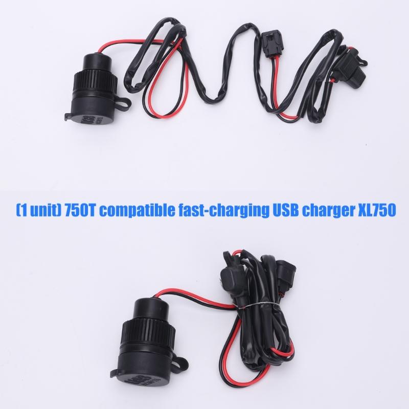 Motorcycle USB Power Outlet with Two Ports and Attached Cover for CRF300L CRF250L XL750Powering Phones, Navigation Devices, and Action Cameras On
