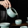 Tianqing Ru Kiln Kung Fu Tea Set Simple Household High-end Brewing Teapot Teacup Complete Tea Set Gift Box