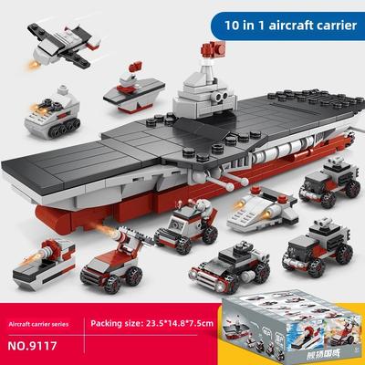 Aircraft Carrier Building Blocks  Police Car Aircraft Tank Fire Truck Robot Building Bricks Boy Toys Children's Gifts