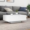 Moderner, Minimalistischer Und Eleganter Couchtisch Mit LED-Lampe, Beistelltisch Für Das Wohnzimmer, Niedriger Ablagetisch, 85x55x31 Cm