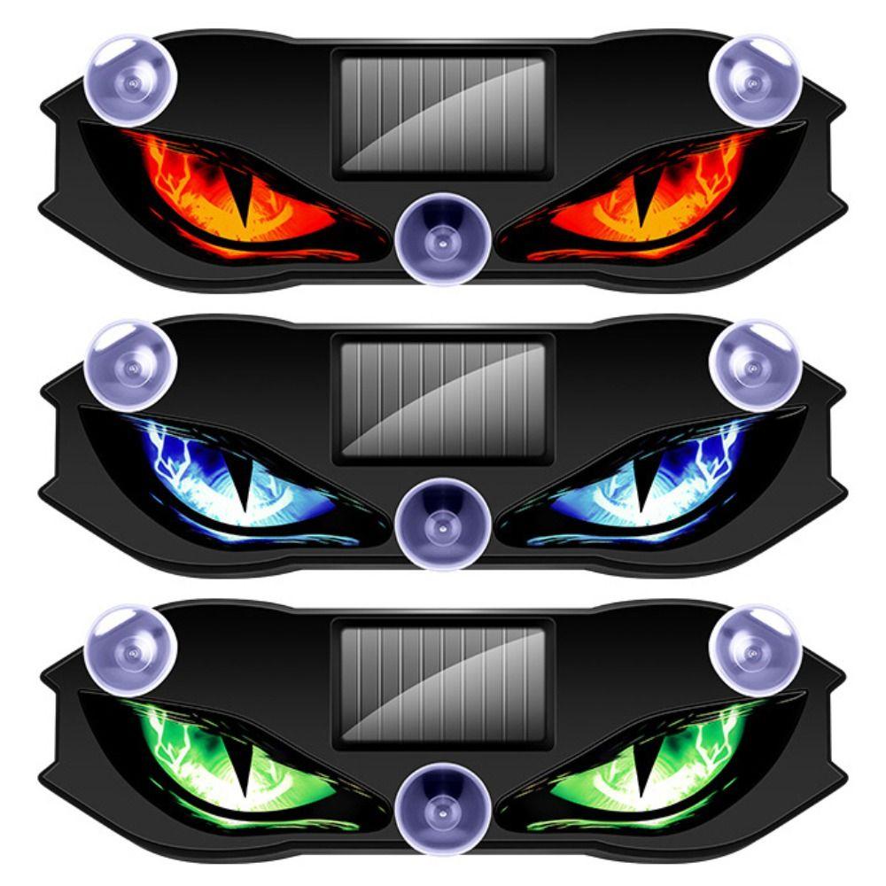 Creative Car Demon Eye Light Cool Flashing Solar Warning Light Dynamic Safety Vehicle Signal Lights Universal Dome Lights 6