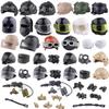 Bausteine Mini-Steine Soldatenfiguren Spielzeug Geschenke Helme Maske MOC Nachtsichtgerät Gürtel Flammenwerfer Kopfbedeckung