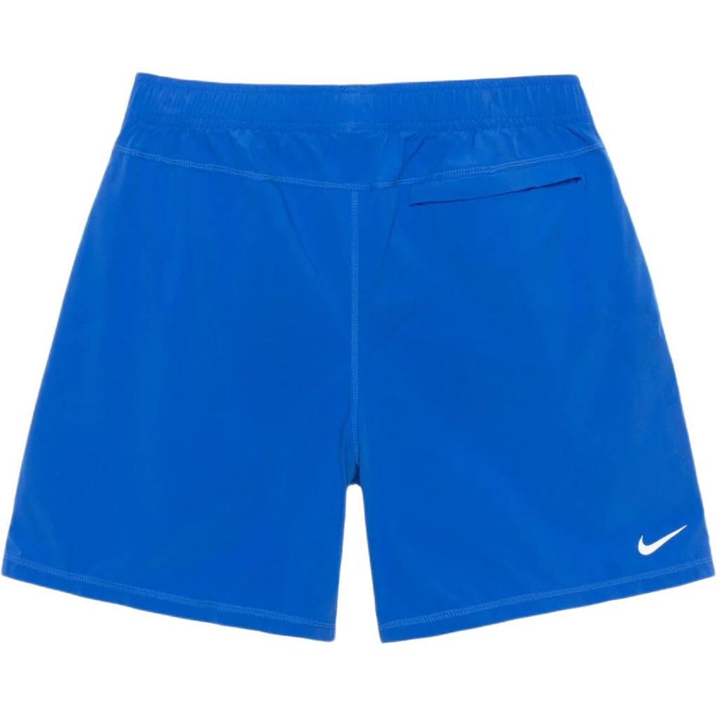 Nike X Stussy Co-Branded Logo Print Elastic Waist Mid-Rise Casual Shorts Unisex Bottoms Blue FZ5761-405