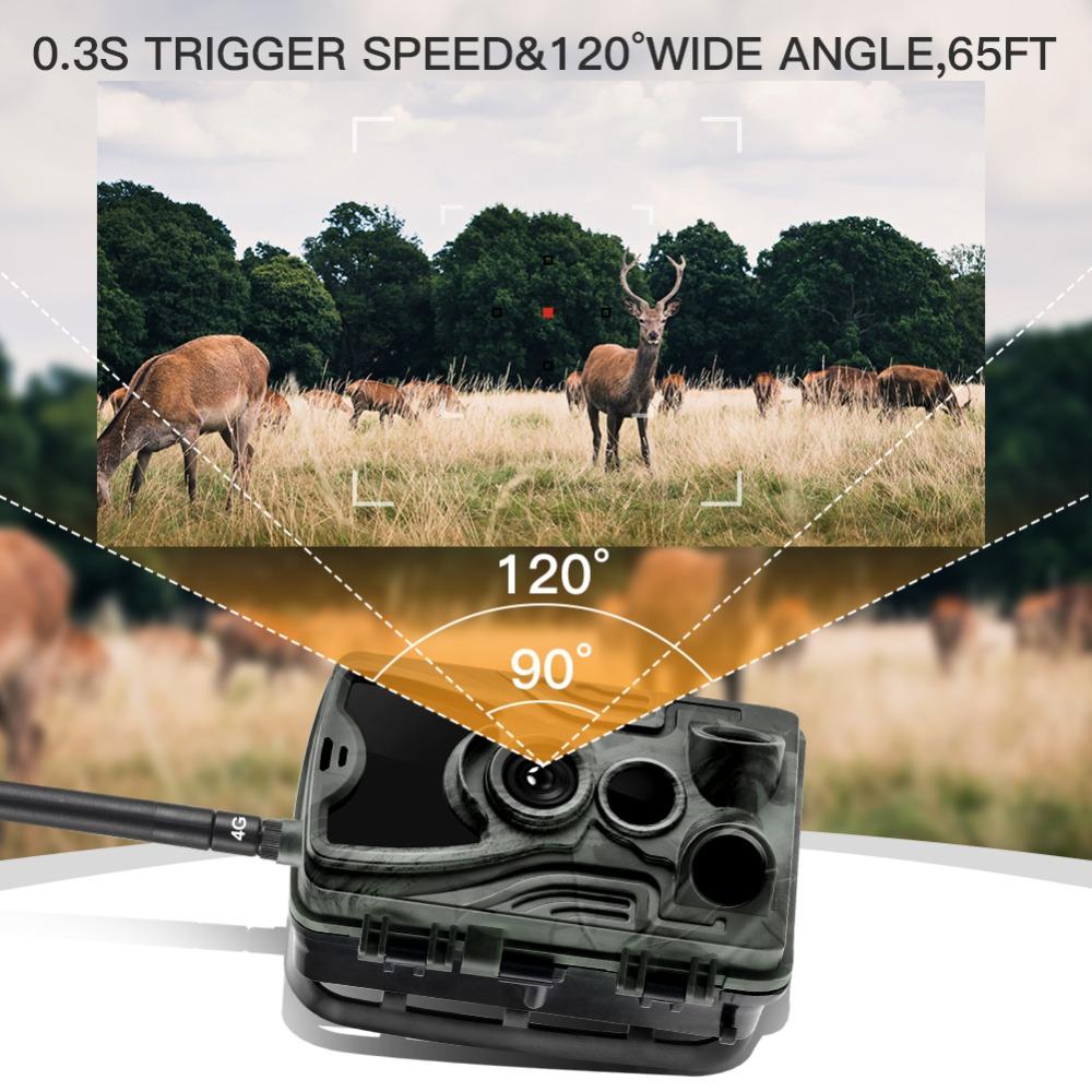 Live-Übertragung, 4K-Video-Hinterkamera, kostenlose App, Cloud-Service, 4G, Wildtierjagd, 30 MP, kabellose Kameras, Hc801pro Po-Falle