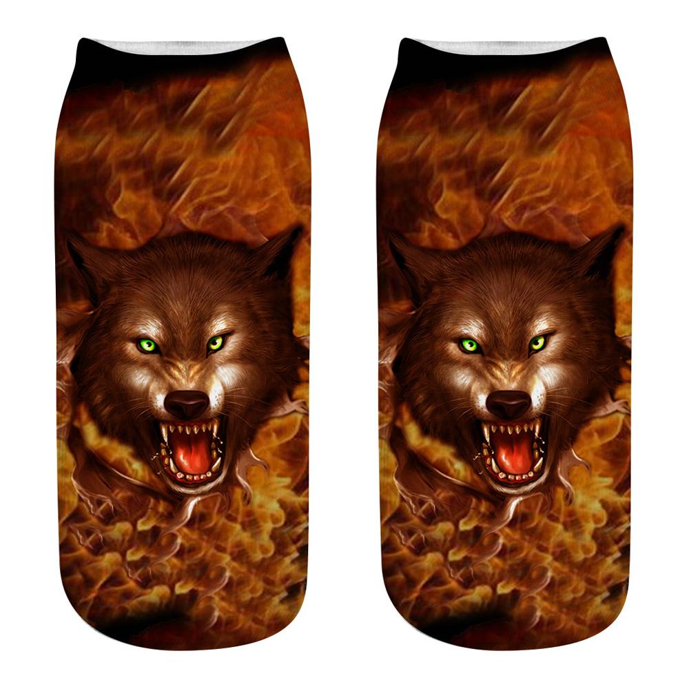 Wild Wolf Series Unisex Sox Women's Funny Cartoon Animal Cute 3D Print Ankle Socks  Fashion Punk Gothic Club Sokken