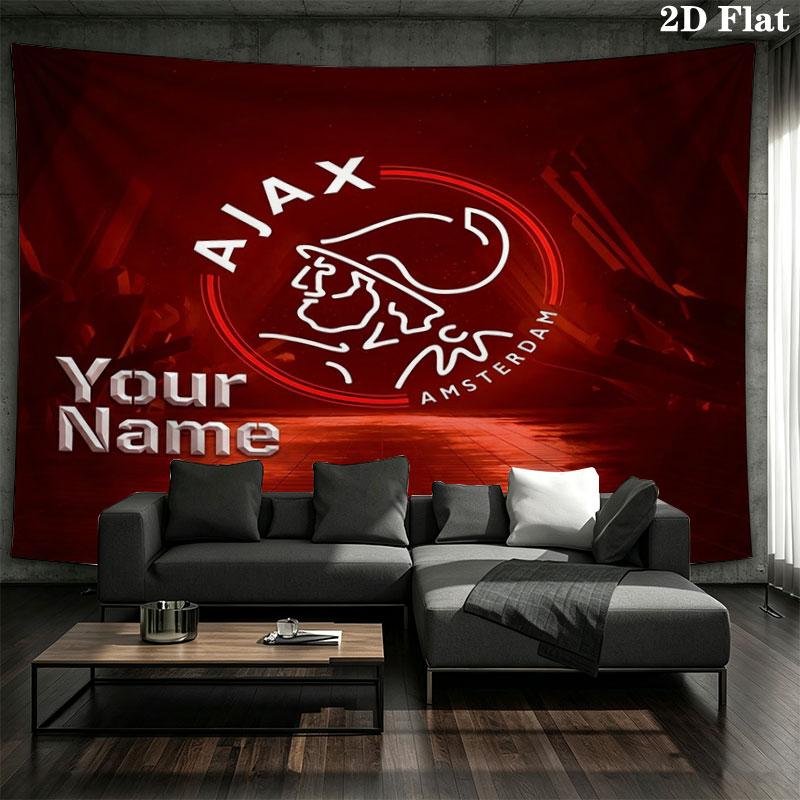 AFC Ajax Custom Name Wall Tapestry Aesthetic Wall Hanging Printed Fabric Blanket Decorative Tapestries for Bedroom Living Room Home Decor