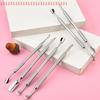 Nail Art Care Tool Double-Ended Shaped Stainless Steel Dual-Sided Cuticle Pusher Ingrown Toenail Lifter Remover Trimmer