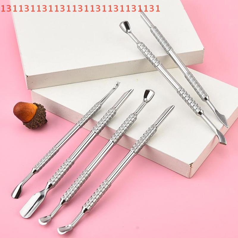 Nail Art Care Tool Double-Ended Shaped Stainless Steel Dual-Sided Cuticle Pusher Ingrown Toenail Lifter Remover Trimmer