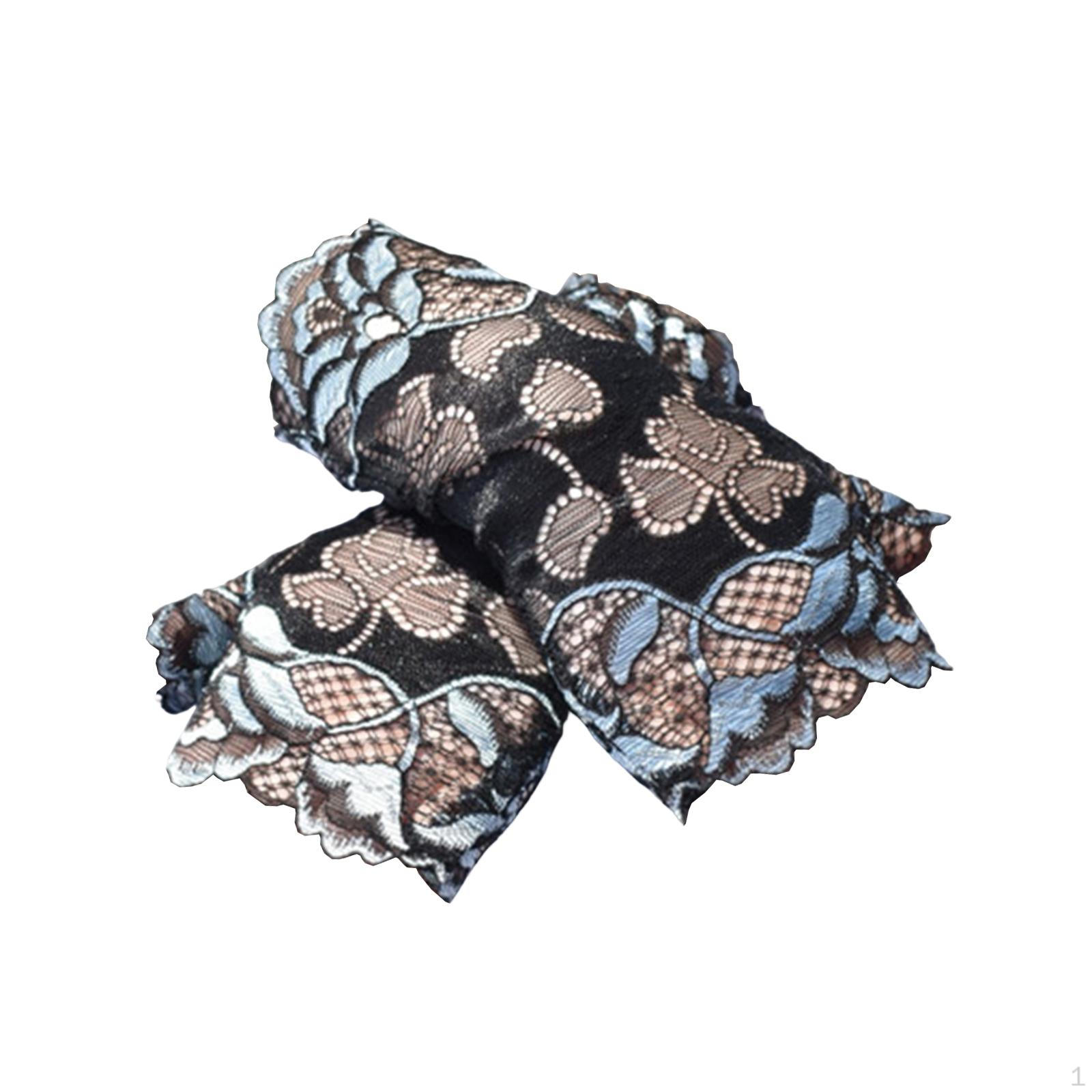 

Шикарные кружевные перчатки без пальцев для женщин, летние развлечения Light Blue