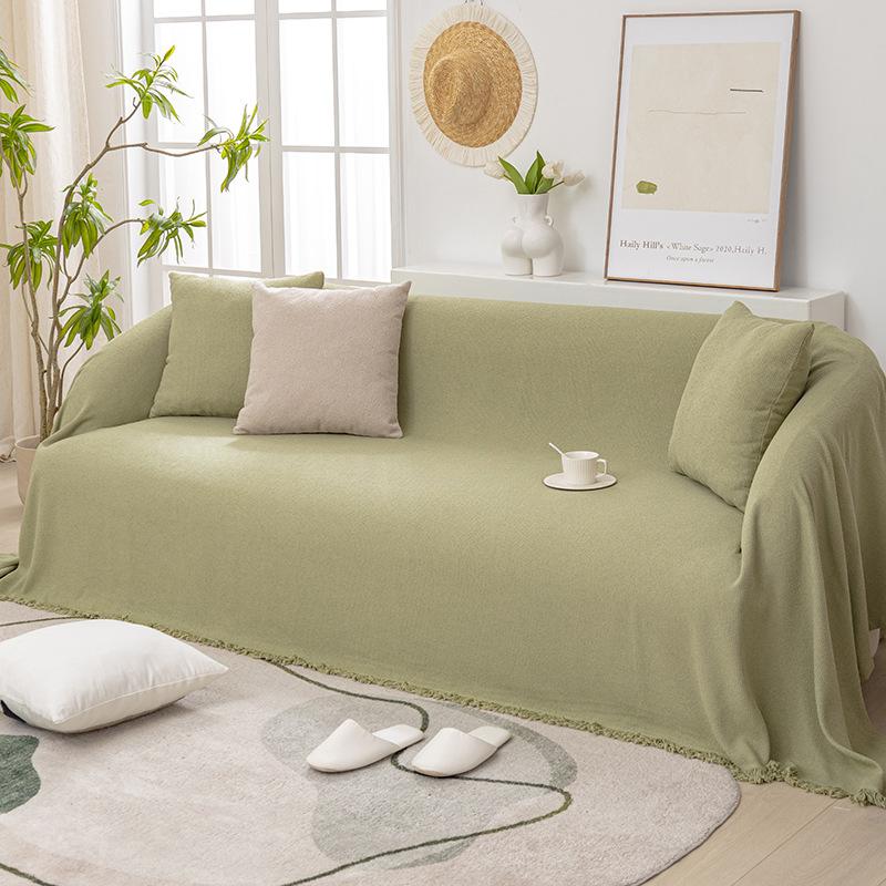 Leichter Luxus Einfarbig Modern Schlicht Hautfreundlich Wasserdicht Kreisgarn Einzelner Universaler Sofabezug Handtuchbezug All-Inclusive Universaldecke