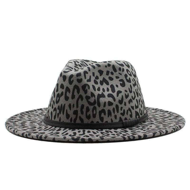 Leopard Woolen Top Hat Jazz Hat