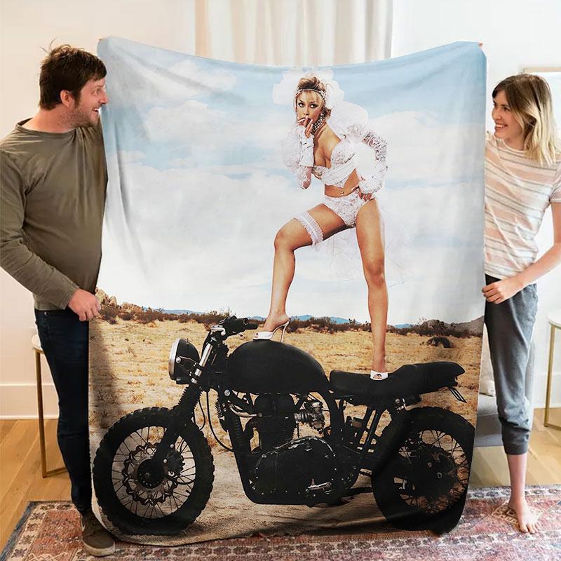 1Pc Dojacatvie Print Flannel Blanket, High quality Comfortable for All Seasons, Warmth and Comfort, Perfect for Christmas Gifts