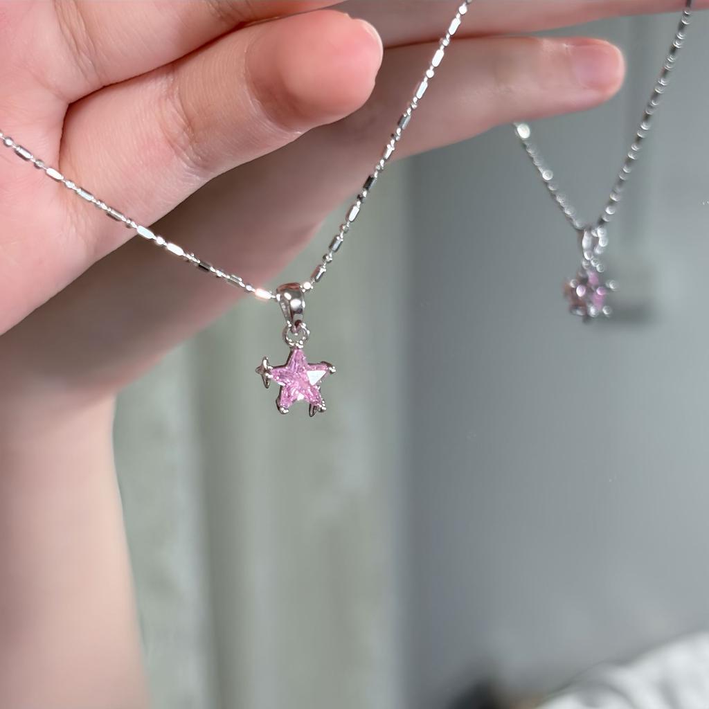 Blue Star Necklace, Light Luxury, Super Immortal Pentagram Collarbone Chain, Korean Version, New Popular Necklace