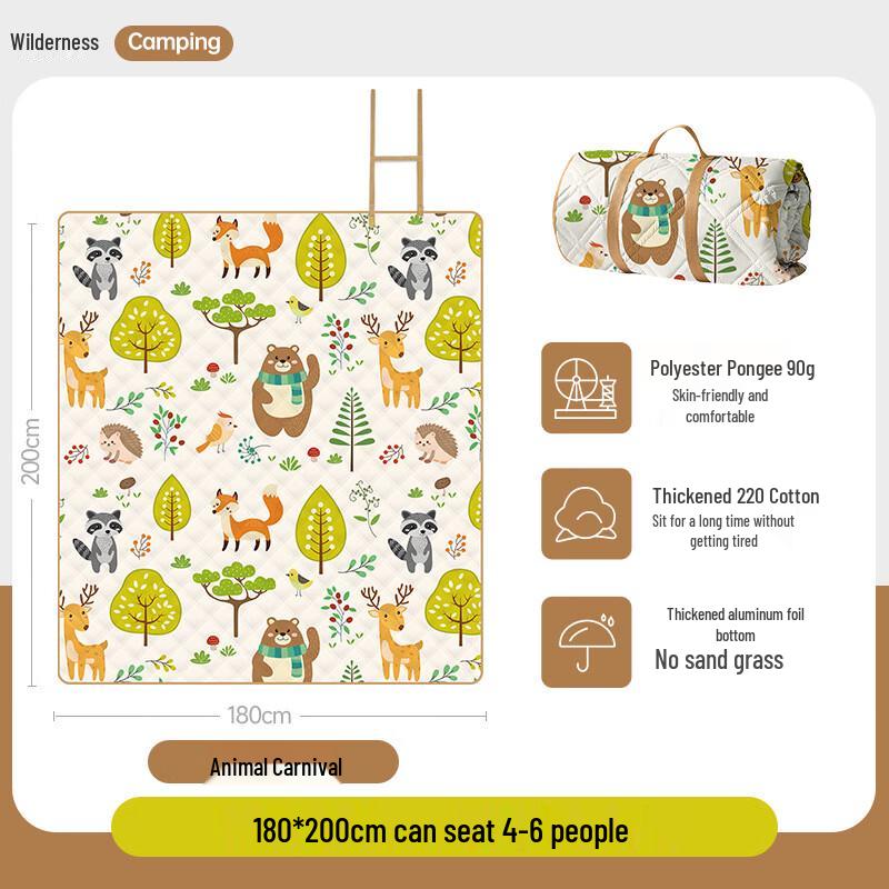 WJ Thickened Outdoor Picnic  Camping Mat 180x200cm