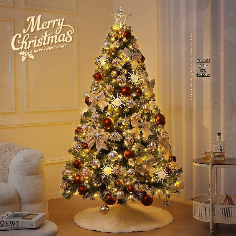 2025 White Flocked Snowy Christmas Tree Set with DIY Ornaments for Home Living Room