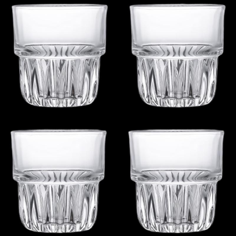 

Striped Stackable Glass Coffee Cups