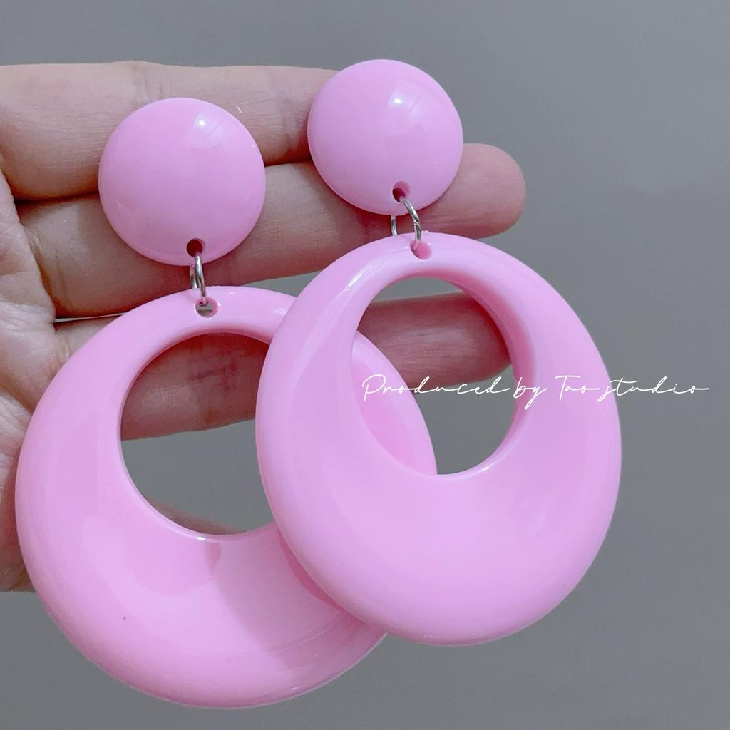 80S Retro Hong Kong Style Girls' Earrings, Ear Clips, Non-Pierced, Performance, European and American Exaggerated, Painless Fake Earrings, Accessories