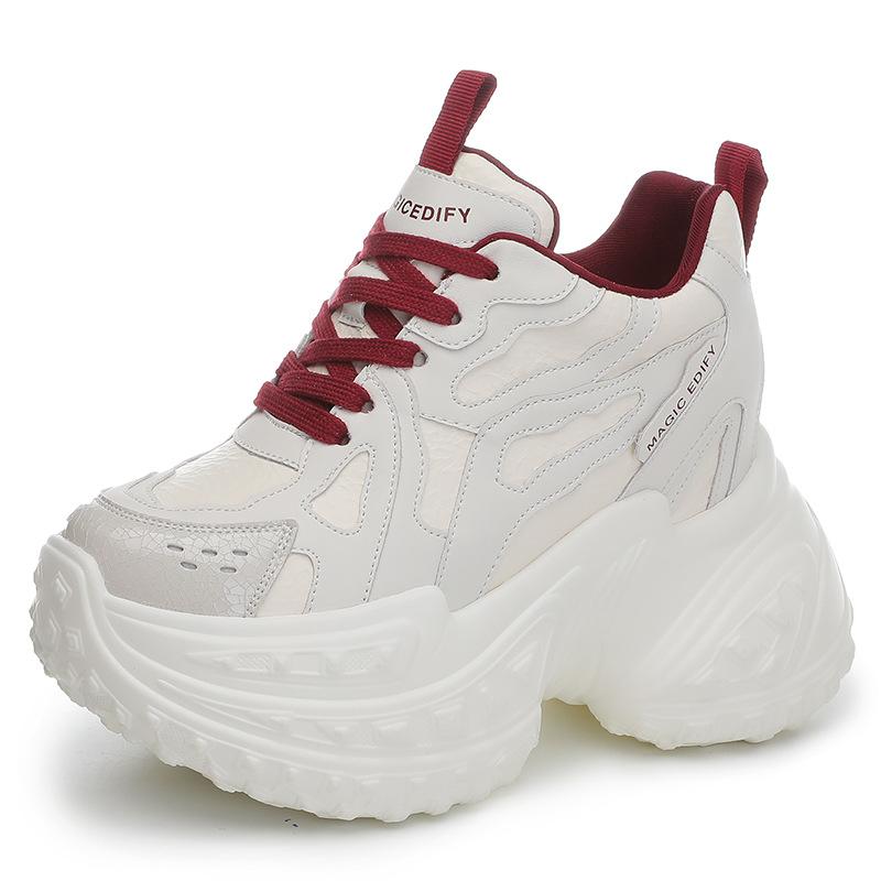 Inner height increase 12 new breathable dad shoes thick-soled mesh small sports and leisure shoes A