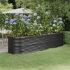 VidaXL Raised Garden Bed Flower Pot Planter Box Raised Bed Patio Terrace Outdoor Galvanized Steel 296x80x68 318961