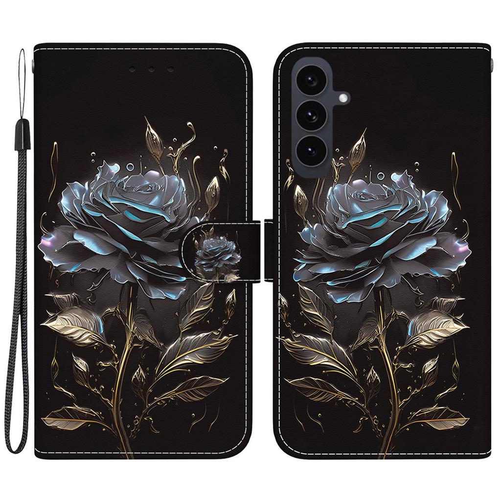 For Samsung Galaxy S25 FE Wallet Phone Case Anti-Drop Pattern Printing Leather Flip Cover with Strap