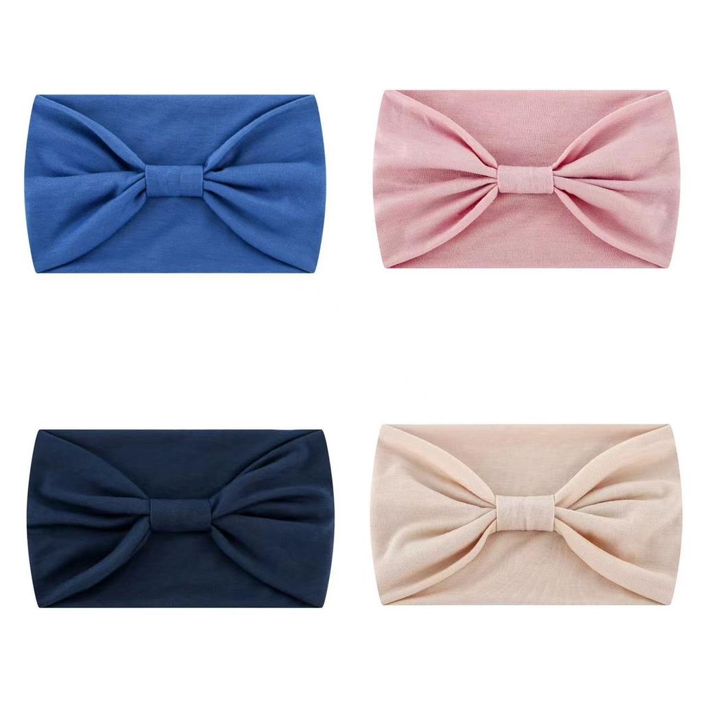 Solid Wide Headband Women Hair Accessories Bowknot Turbans Head Band Wash Face Make-up Sports Running Yoga Headbands